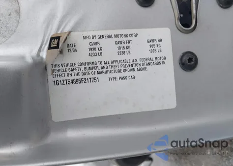 2005 Chevrolet Malibu Ls z USA, uszkodzony, nr VIN 1G1ZT54895F217751